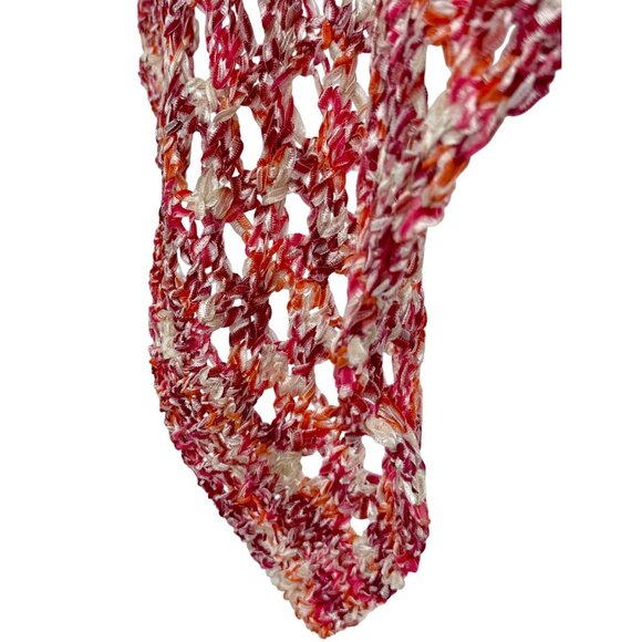 NWT BCBG Max Azria Multicolored Crochet Knit Cover Up Top | Boho Festival Indie - Picture 5 of 15